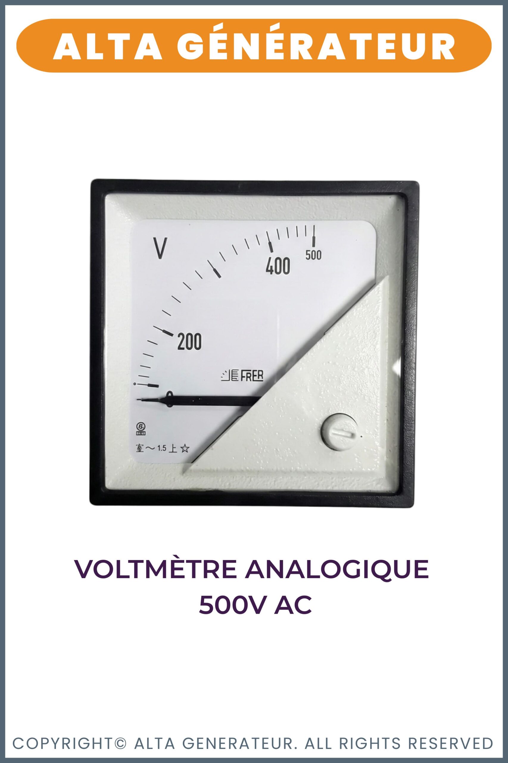 Voltmètre Analogique 500V AC (1) Voltmètre analogique 500V