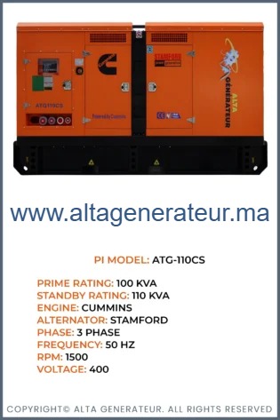 Location groupe électrogène ALTA ATG-110CS Casablanca