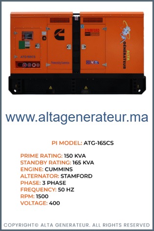 Location groupe électrogène ALTA ATG-165CS Casablanca